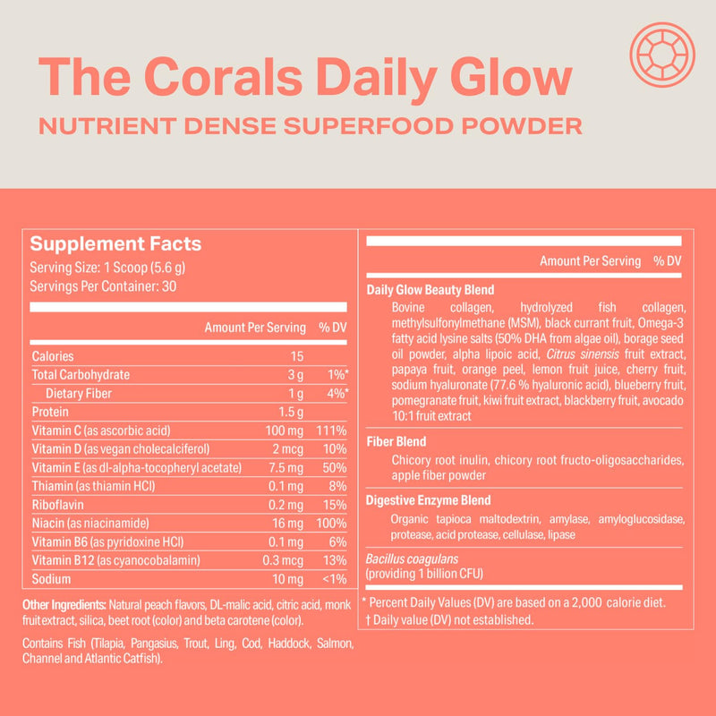 Proper The Corals Beauty Glow - Collagen Peptides Powder with Vitamin C MSM | Beauty Collagen Powder With Collagen Peptides, Hyaluronic Acid, Vitamin C And MSM For Hair Skin Nail Wellness Supplement