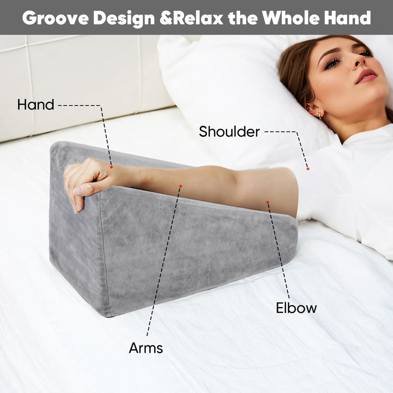 [Australia] - Arm Elevation Pillow Wedge Arm Pillow for Adult After Post Surgery Rest to Keep Elevated Pillow Arm Pillow for Broken Arm Grey 