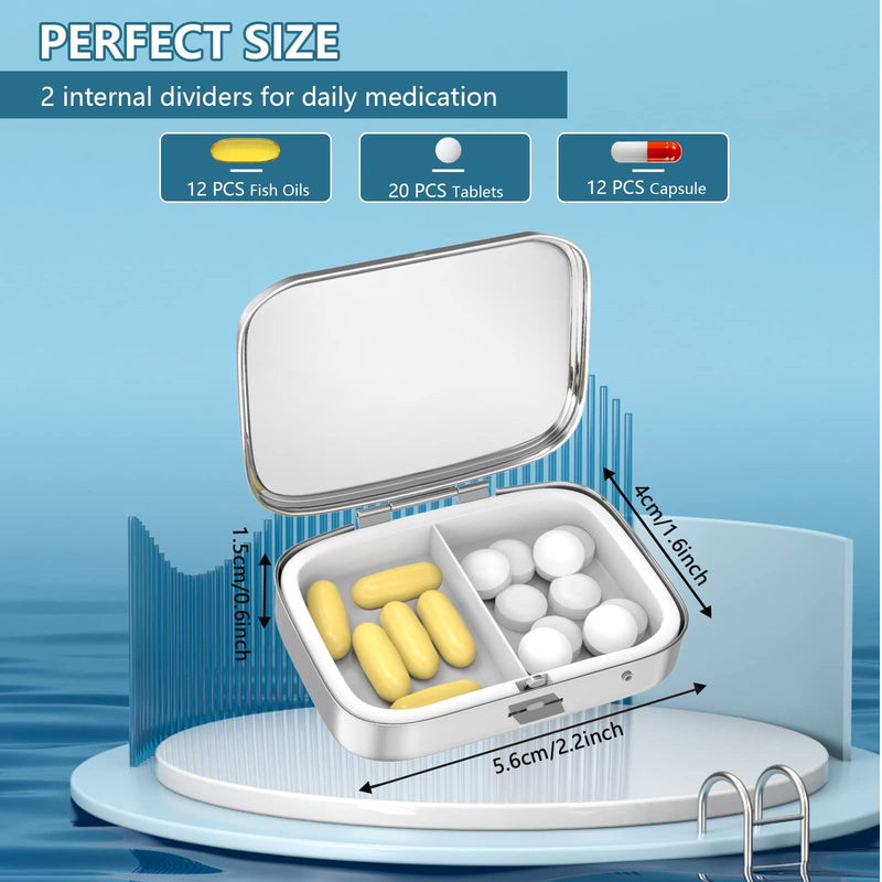 [Australia] - Pill Box 2 Compartment Medicine Pill Case,Portable Pill Box for Pocket or Purse Pill Box Decorative Metal Medicine Vitamin Organizer Unique Gift(Van Gogh Almond Blossom) 1 Piece 1-vincent Van Gogh Almond Blossom 
