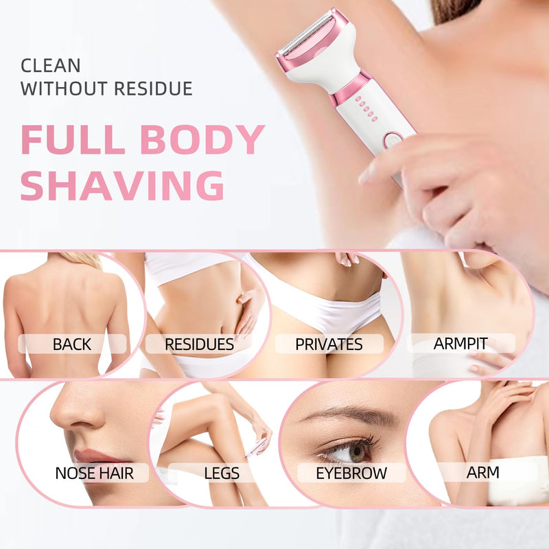 [Australia] - Electric Razor Shavers for Women Wet/Dry 5 in 1 Bikini Trimmer Face Razors for Face Nose Eyebrow Arms Armpit Legs Pubic Area Painless Facial Hair Removal 