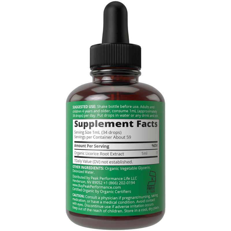 [Australia] - USDA Organic Licorice Root Extract Liquid Drops Supplement. Vegan Tincture for Digestion + Respiratory Health. Extracto de Regaliz Root Oil Herb. Zero Sugar, Gluten Free Supplements for Women and Men 