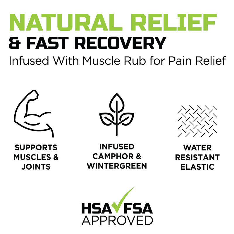 Green Drop Kinesiology Tape – Breathable, Patented, Natural Relief-Herb-Infused Support, HSA/FSA Approved - 20 Precut Strips, 20 Count