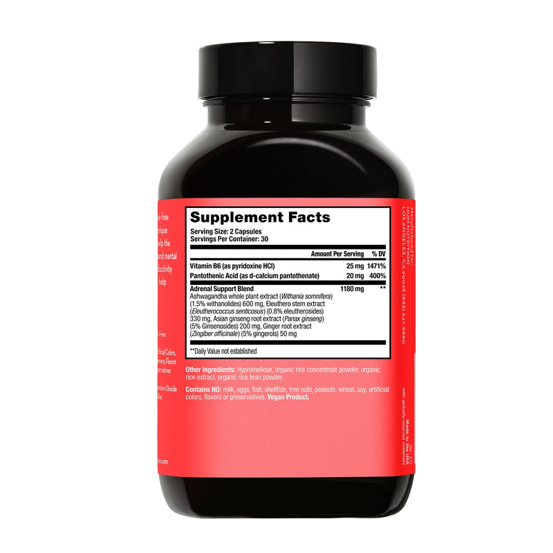 HUM Uber Energy Adaptogen & B Vitamin Supplement, 60 Count | Ashwagandha, Ginseng, Eleuthero, Rhodiola & Licorice Root, B5 & B6 Vitamins, Vegan, Non-GMO