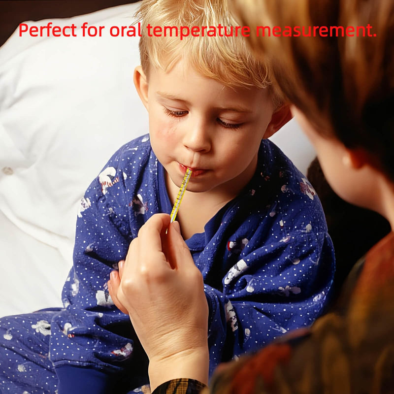 [Australia] - ℃&℉ Oral Thermometer for Adults and Kids 2PCS - Glass Basal Body Thermometer - Rectal Body Thermometer for Baby - Non Digital Infrared Thermometer - Accurate Easy Reading by HARIKA LIFE 