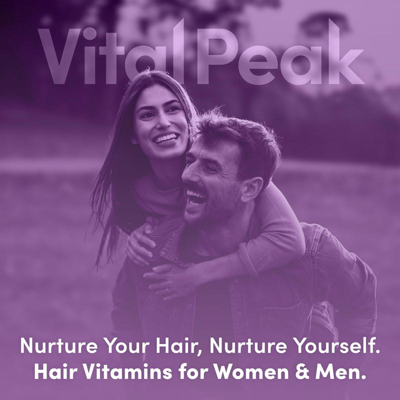 Vital Peak® Hair Peak | Hair Growth Supplement | Hair Vitamins | Support Healthy Hair, Biotin, Collagen, Saw Palmetto Extract, Keratin, Iron, Iodide, Zinc. 30 Days Supply. 60 Capsules