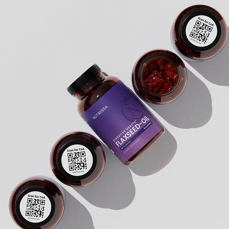 [Australia] - Nutriissa Flaxseed Gummies ‚Äì Digestive Health & Omega Support ‚Äì EPEB Certified for Purity & Potency ‚Äì 60 Blueberry Flavored Vegan Gummies 