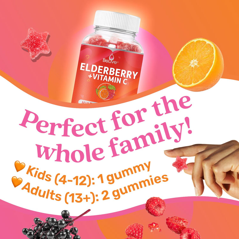 BeLive Elderberry Vitamin C + Turmeric Bundle for Immune Support, Mobility Support, Healthy Bones & Teeth