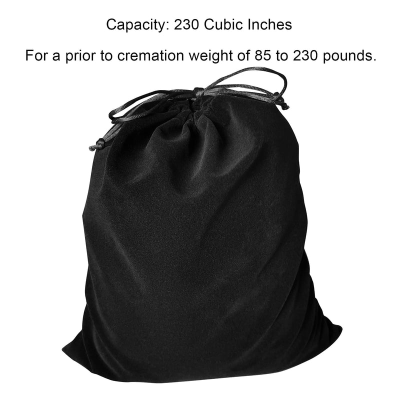 [Australia] - Black Velvet Cremains Urn Bag for Human Ashes - For Use Inside the Urn - Size 10" X 12" (230 Cubic Inches Capacity) - Includes a Resealable PE Material Ashes Storage Bag Black Large 
