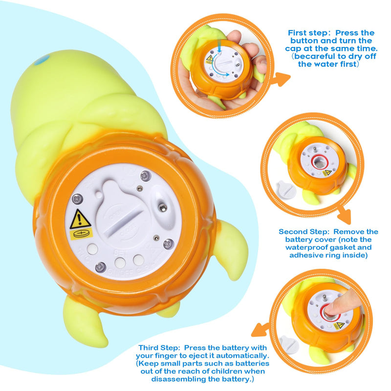 [Australia] - Backstroke Sea Turtle Baby Bath Thermometer,The Infant Baby Bath Floating Toy Safety Temperature Water Thermometer, BPA Free, New Baby Essentials 