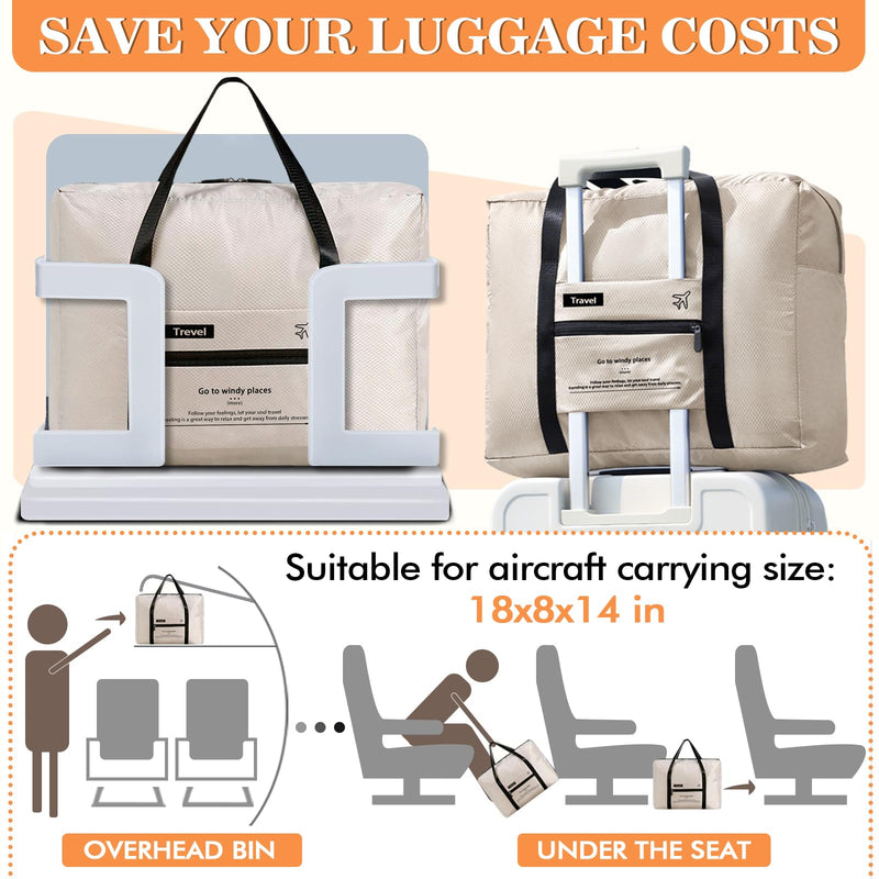 INVODA Travel Bag, Foldable Carry On Duffel Tote Gym Weekender Overnight Bags Spirit Airlines Personal Item Luggage Bag for Women and Men (3PCS) 3PCS