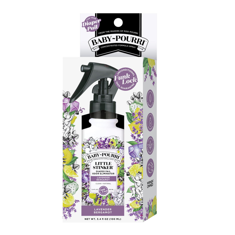 [Australia] - Baby-Pourri Little Stinker Diaper Pail Odor Freshener Spray, 3.4 Fl Oz - Lavender, Bergamot, Eucalyptus and Vanilla 
