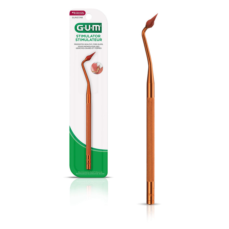 [Australia] - GUM Stimulator Permanent Handle with Rubber Tip, Precision Control, Massages Gums (Pack of 5) 