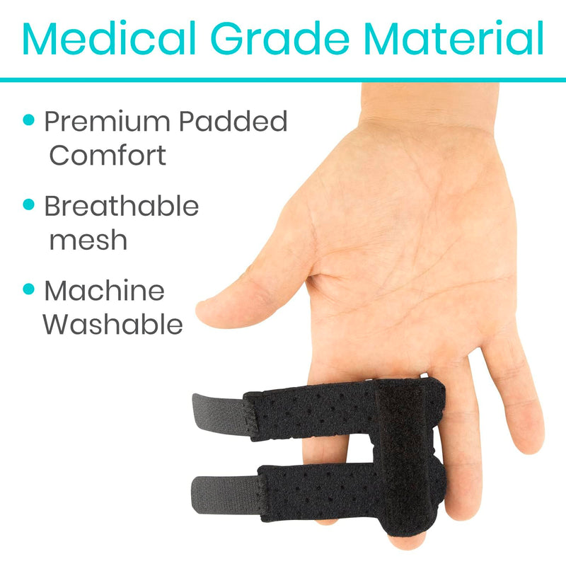 [Australia] - Vive Finger Splint (2 Pack) - Universal Finger Straightener - Broken and Trigger Finger Splints - Finger Brace for Arthritis pain and Support - Sprain Relief for Middle, Index, Ring, Pinky Fingers 