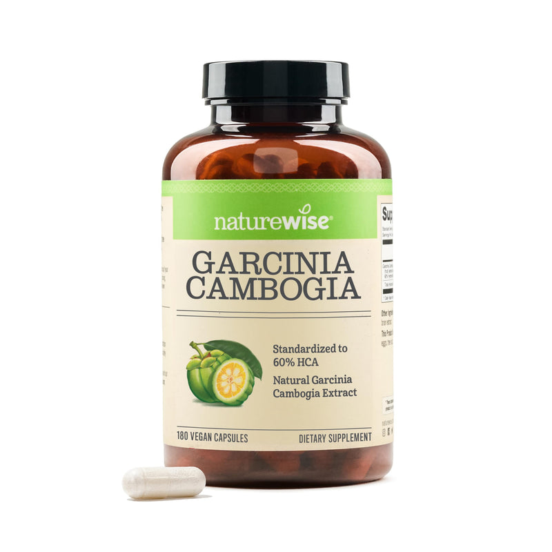 [Australia] - Naturewise Garcinia Cambogia - 60% HCA Concentration Extract, Natural Support for Weight Goals and Energy Levels - Vegan, Non-GMO, Gluten Free - 180 Capsules[2-6 Month Supply] 180 Count (Pack of 1) 