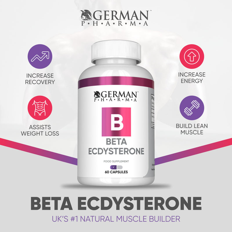Beta Ecdysterone, High Potency Ecdysteroids Supplement for Muscle Growth & Strength, 60 Vegetarian Capsules - Made in the UK