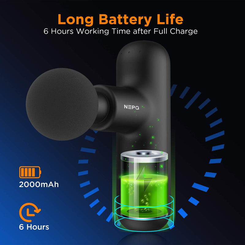 [Australia] - Mini Massage Gun, Powerful Fascial Gun Portable Deep Tissue Percussion Muscle Back Head Massager for Pain Relief with 4 Massage Heads High-Intensity Vibration Rechargeable Small Massage Gun Black 