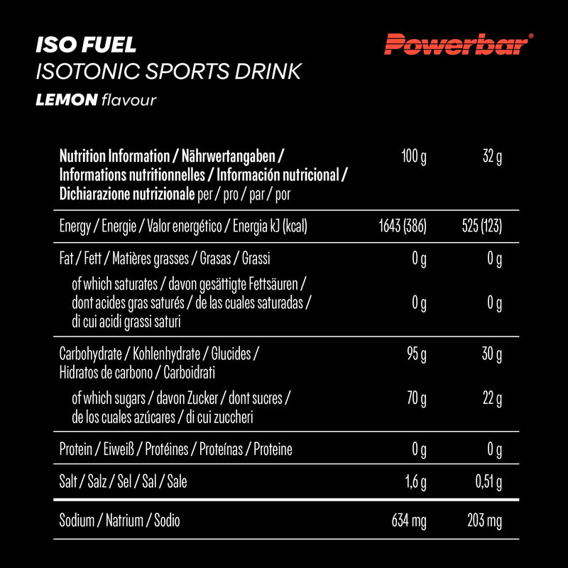 [Australia] - Powerbar - Black Line - Iso Fuel 30 - Lemon - 608g - vegan, isotonic sports drink 