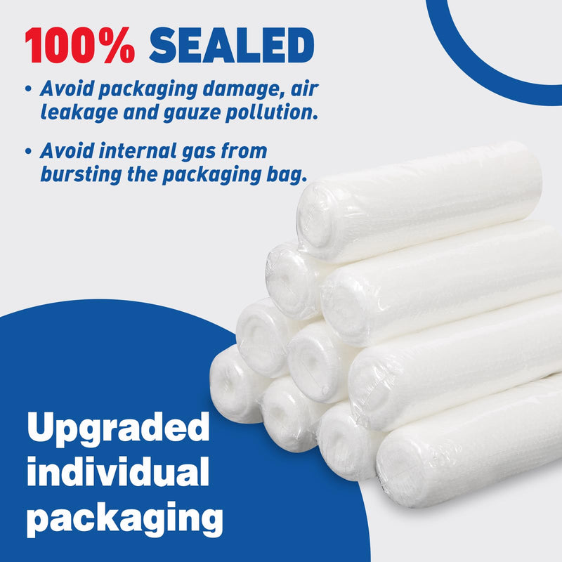 [Australia] - AZEN 25 Pack Gauze Rolls Bandages, 3 in x 4.1 Yards, Premium Medical Supplies & First Aid Supplies, Bandage Wrap Vet Wrap, Mummy Wraps A-25p 
