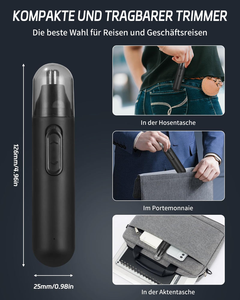 [Australia] - Nose hair trimmer for men, nose hair trimmer, USB rechargeable, nose hair trimmer for women, pain-free nose hair trimmer, ear hair trimmer (black2) basic model 