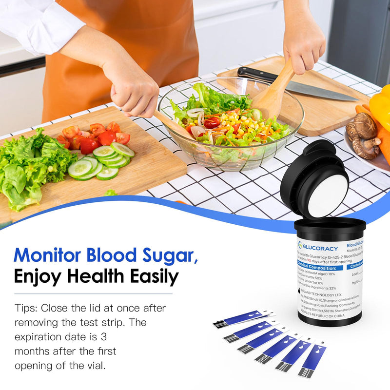 Glucoracy Blood Glucose Test Strip Kit with 150 Blood Sugar Test Strips G-425-2 / G-425, Diabetic Home Testing Kit 150 Pieces