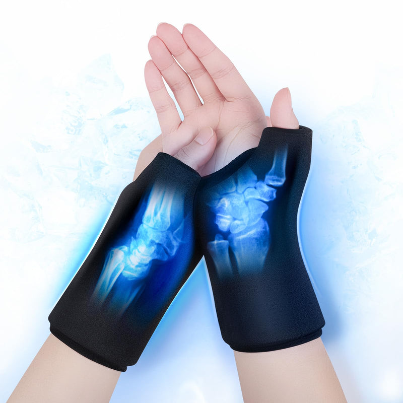 [Australia] - 2 Pack Wearable Thumb Wrist Ice Pack-Hot Cold Compress Hand Finger Ice Pack, Reusable for Injuries, Carpal Tunnel,Arthritis, Tendonitis LX2 L *2 