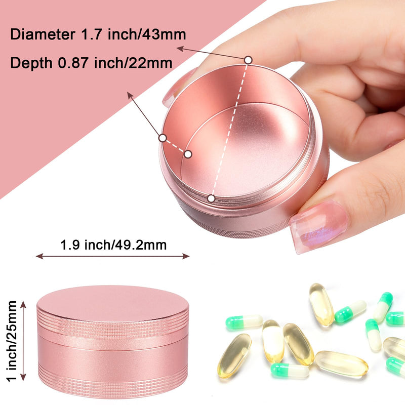 Portable Pill Box Metal Pill Case - Travel Pill Container for Pocket Purse | Single Waterproof Aluminium Alloy Round Daily Pill Organizer to Hold Vitamins, Fish Oil, Medicine Medium Size M