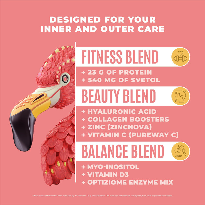 [Australia] - BIRDMAN Fitmingo Vegan Protein Powder for Women with Inositol, Collagen Boosters, Hyaluronic Acid & Vitamins | Low Carb, Dairy Free, Lactose Free, Low Calorie | 23g Plant Based Vanilla Protein Powder 15 Servings (Pack of 1) 