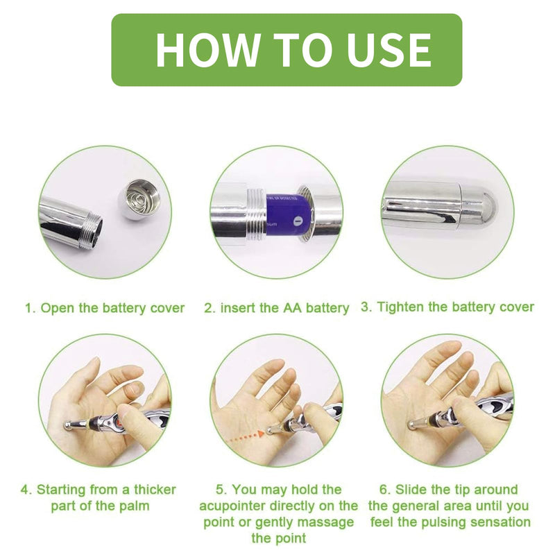 [Australia] - Acupuncture Pen, Electronic Acupuncture Pen Therapy, Energy Massage Tools, Suitable for Women & Men(5-in-1) 
