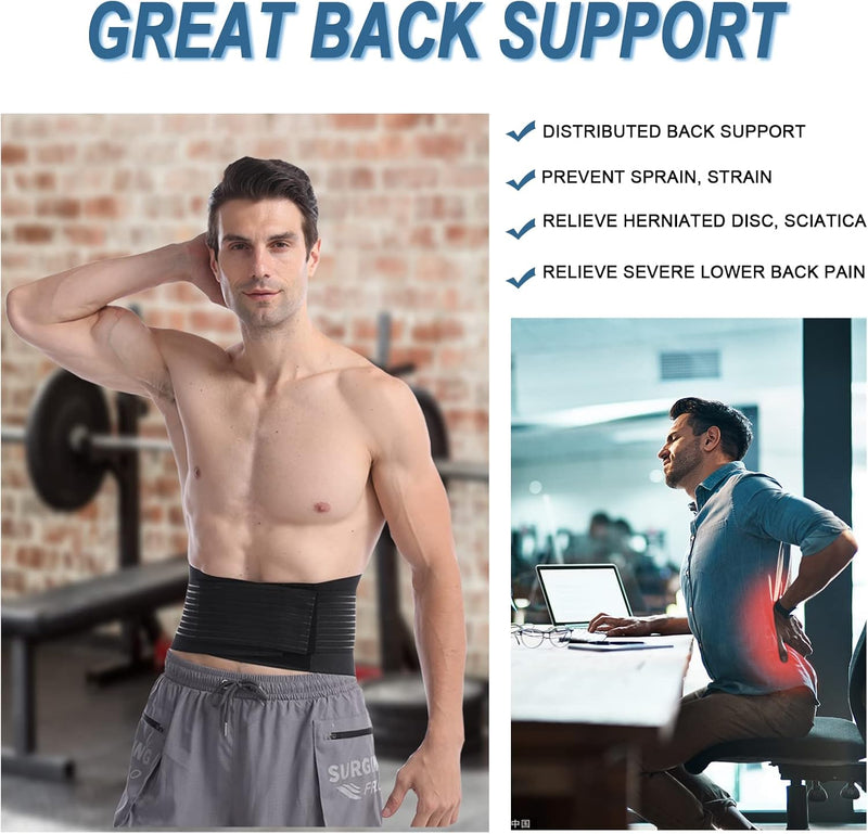 [Australia] - Back Brace by BraceUP for Men and Women - Breathable Waist Lumbar Lower Back Support Belt for Sciatica, Herniated Disc, Scoliosis Back Pain Relief, Heavy lifting, with Dual Adjustable Straps (L/XL) Large/X-Large (Pack of 1) 