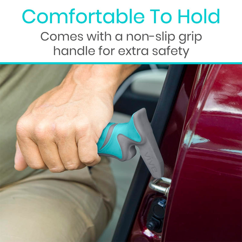 [Australia] - Vive Car Handle Assist for Elderly - Scratch Proof Latch - Auto Grab Bar Cane Support Aid - Standing Mobility Safety Tip to Help Get Out - Portable Assistive Device for Seniors, Handicapped Single 