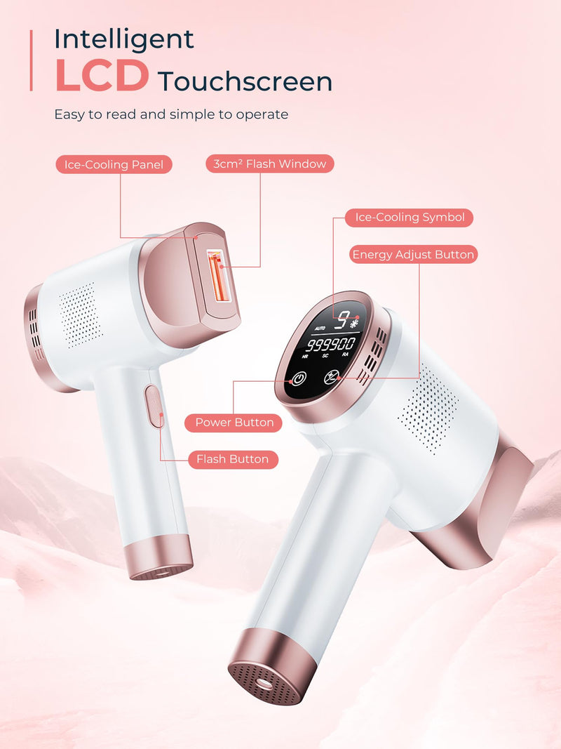 [Australia] - 21J Ice Cooling IPL Device Hair Removal, Laser Hair Removal with 3 Functions HR/SC/RA, 9 Energy Levels, IPL Laser Hair Remover for Women Men, Face Bikini Arm Leg 