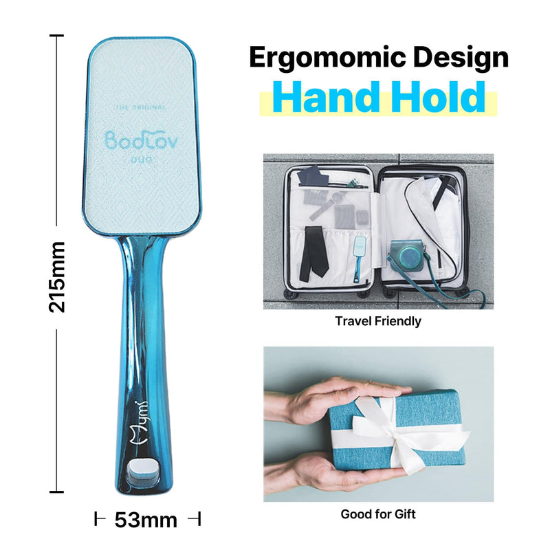 BODLOV Duo, Callus Removal and Hair Erase in ONE, Nano Glass, Foot File, Wet and Dry Skin, Skin Painless and Safety, Water Washing, Ergonomic Design, Hygiene to USE, Dual Care, Exfoliation, 2 in 1