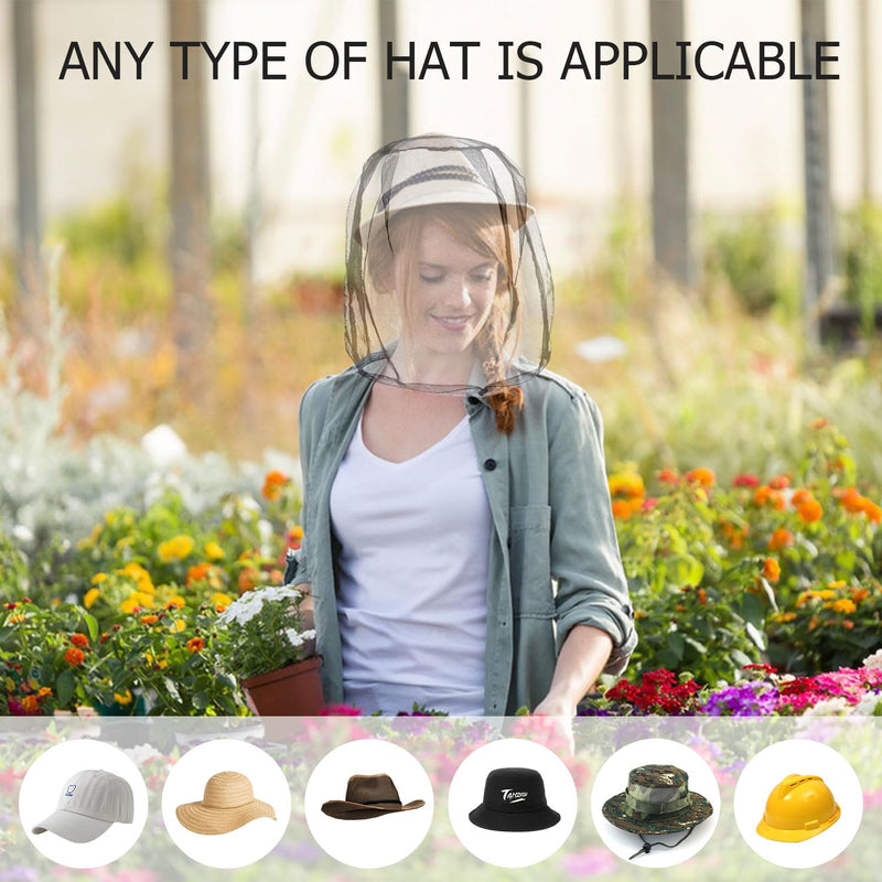 [Australia] - DBALL Pack of 4 Mosquito Net Head Landing Net Facial Interlocking Net Head Protection Net with 4 Carry Bags Mosquito Head Net Mosquito Fly Insect Bug Prevention for Outdoor Hiking (Black/Green) 