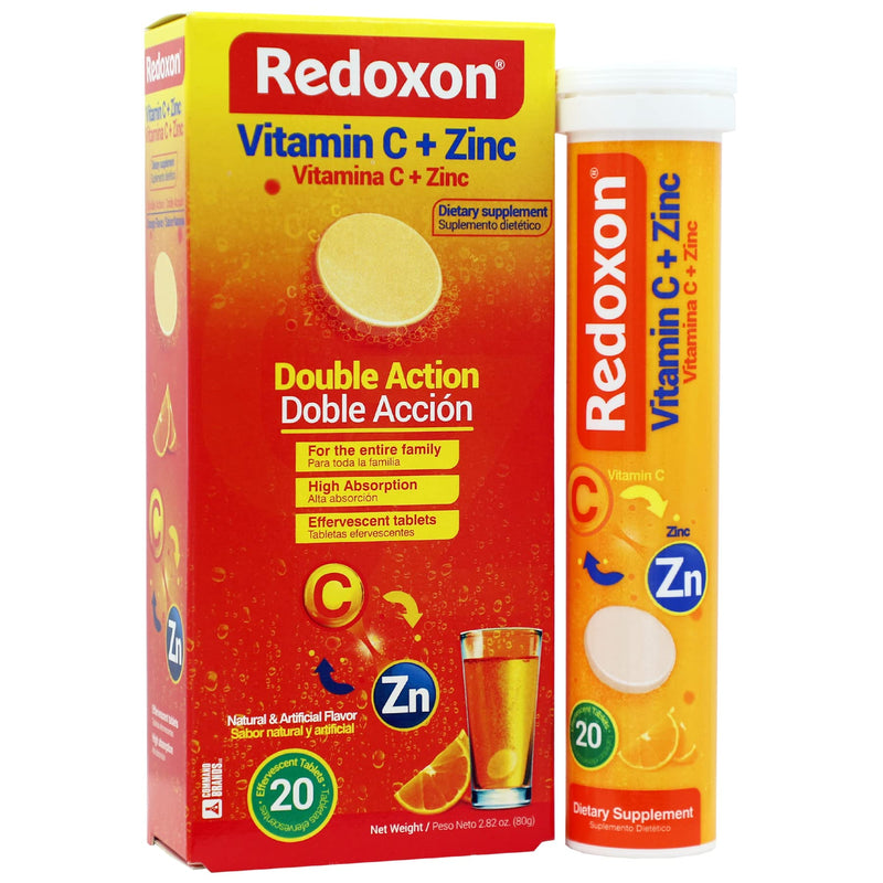 [Australia] - Redoxon Vitamin C + Zinc, Effervescent Tablets of Vitamin C and Zinc, Helps Support Your Immune System, Orange Flavor, 20 Effervescent Tablets, 2.82 Oz, Box 20 Count (Pack of 1) 