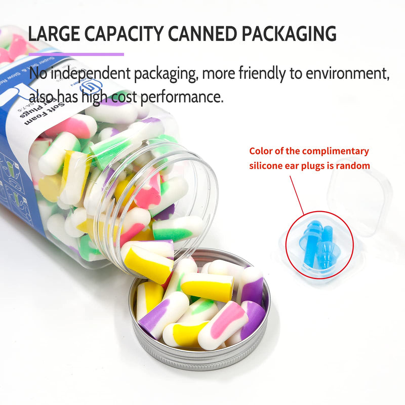 [Australia] - LYSIAN Ultra Soft Foam Earplugs for Sleep- Noise Cancelling Ear Plugs for Sleeping, Shooting,Snoring, Mowing Sound Reduction 38dB- 60 Pairs Multi Color 