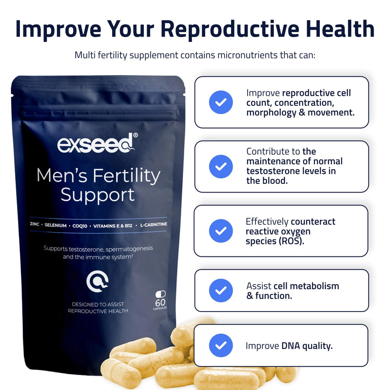 Multivitamin Tablets for Men - Daily Supplements for Male Fertility Support & Sperm Health - Semen Quality Booster - Antioxidant Rich Immune Health Supplements - Enhanced Sperm Progression Multivitamin 60 count (Pack of 1)