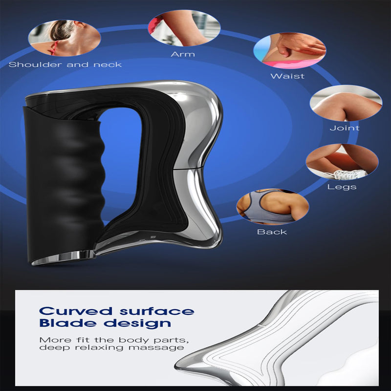 New Electric Fascia Knife Multifunctional Scraper Massage Tool,Muscle Scraper Tool, Fascia Massager,for Whole Body (White) White