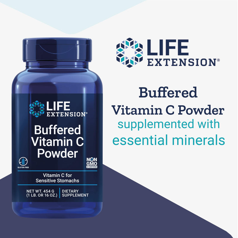 Life Extension, Buffered Vitamin C, High Dose, 454g Vegan Powder, Vegetarian, Gluten Free, SOYA Free, Non GMO