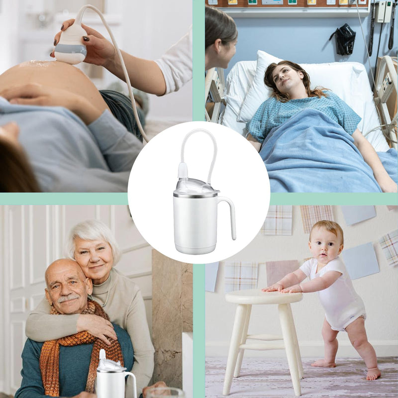 [Australia] - Adult Sippy Cup for Elderly, 15oz Stainless Steel Sippy Cup with Straw, Spill-Proof Dysphagia Cup No Spill Feeding Cup for Adults Disabled Limited Mobility Patients 