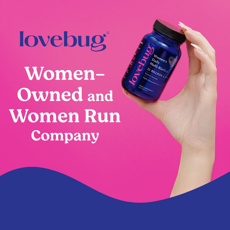 Lovebug Women’s Daily Multi-Biotics | Clinically Studied Ingredients | Multi-Strain 25 Billion CFU | 30 Capsules