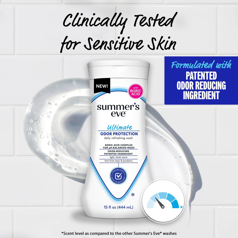 [Australia] - Summer's Eve, Ultimate Odor Control, Feminine Body Wash with Boric Acid, Removes Odor, Feminine Wash with pH Balance, 15 Fl Oz 15 Fl Oz (Pack of 1) 