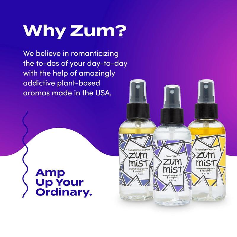 Zum Indigo Wild Mist Room & Body Spray - Aromatherapy Essential Oil Spray - Natural Body Mist & Room Spray - Lavender Blends - 4 fl oz (3 Pack)