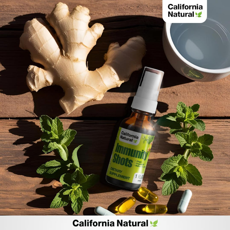 [Australia] - California Natural Immunity Shots 1oz Bottle, Organic Ginger Root, Oregano Oil - Potent & Pure Immune System Booster - Immune System Support & Wellness Shot (Pack of 1) 