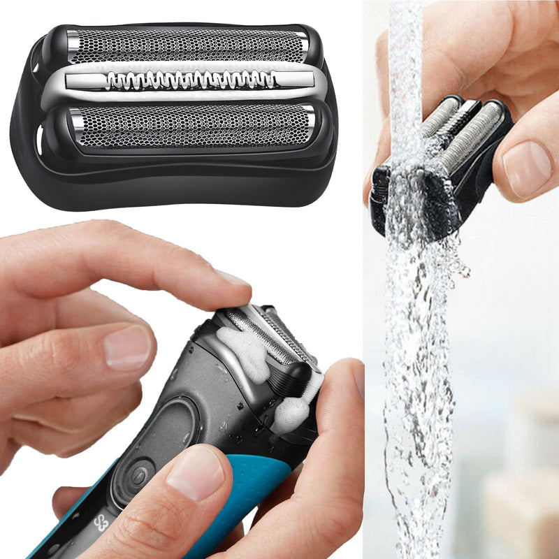 [Australia] - Electric shaving head for Braun Series 3,32B Compatible with Braun Series 3 shaving head, black Series 3 electric shaving head replacement part suitable, replacement blades foil head accessories for razors (32B) 32B 