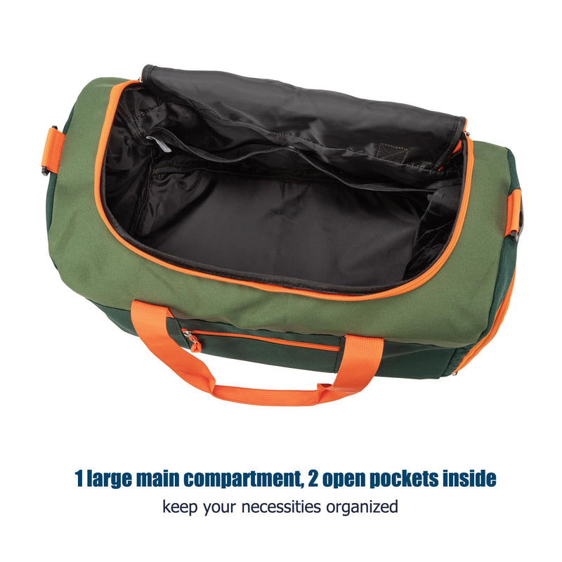 Ivygreen Small Duffle Bag for Kids Boys, 18-Inch Length, Armygreen | Ideal for Sports Practice, Weekend, Overnight, or Travel