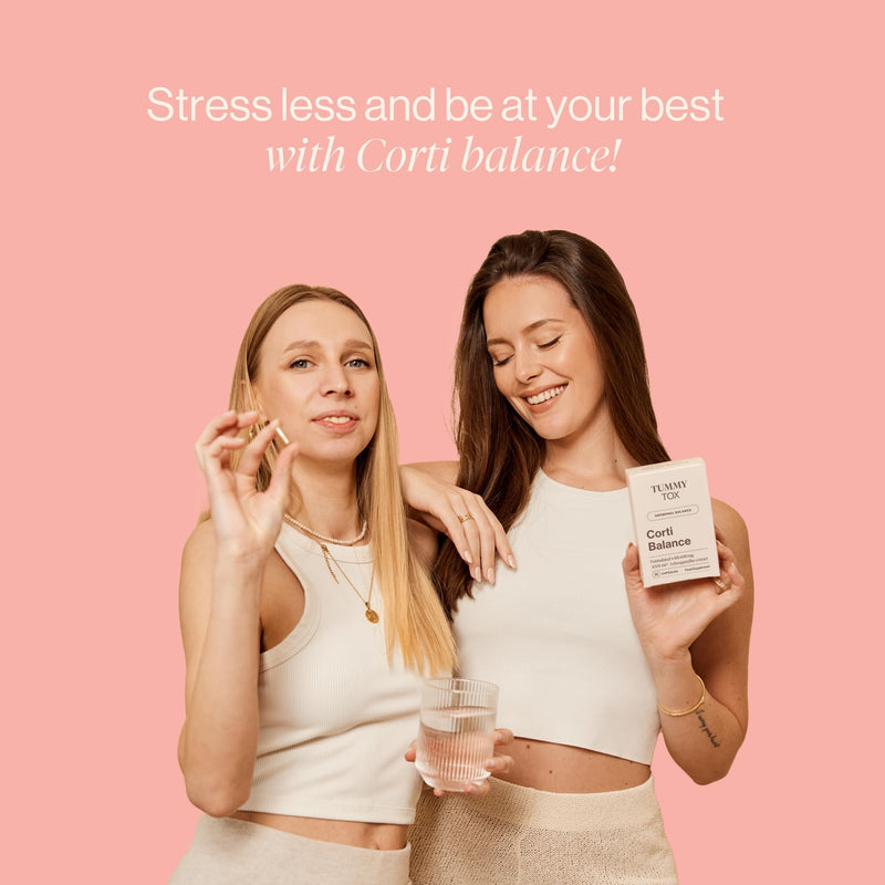 Corti Balance Capsules with 600mg of Ashwagandha KSM-66, Rhodiola Rosea, Magnesium, Vitamin B6, and Vitamin B5-60 Capsules, by Tummy Tox