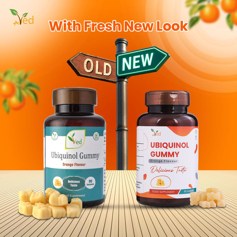 Ved Ubiquinol Gummy | Active Form coq10 | High Absorption/Enhanced bioactivity | 150 mg per Serving, 90 Gummy per Bottle (Pack of 2)