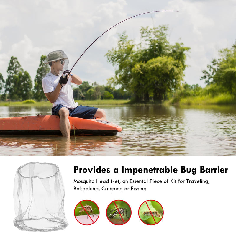 [Australia] - ACWOO 2PC Head Net Face Mesh Head Cover, Mosquito Head Net Face Mesh, Net Head Protection Net, Head Net Face Mesh Head Cover for Outdoor Lovers, Climbing, Fishing, Beekeeping (Grey) 2pc-grey 