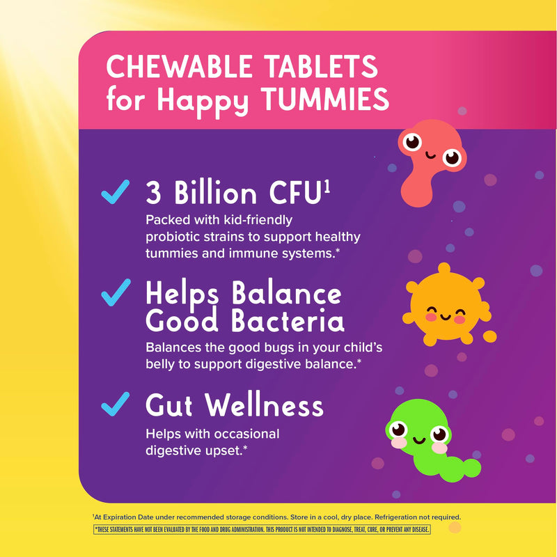 Renew Life Ultimate Flora Kids Probiotic Chewables | 60 Chewable Tablets | 14 Strains | Supports Immune Health | Berry Flavor | Soy, Dairy & Gluten Free 60 Count (Pack of 1)