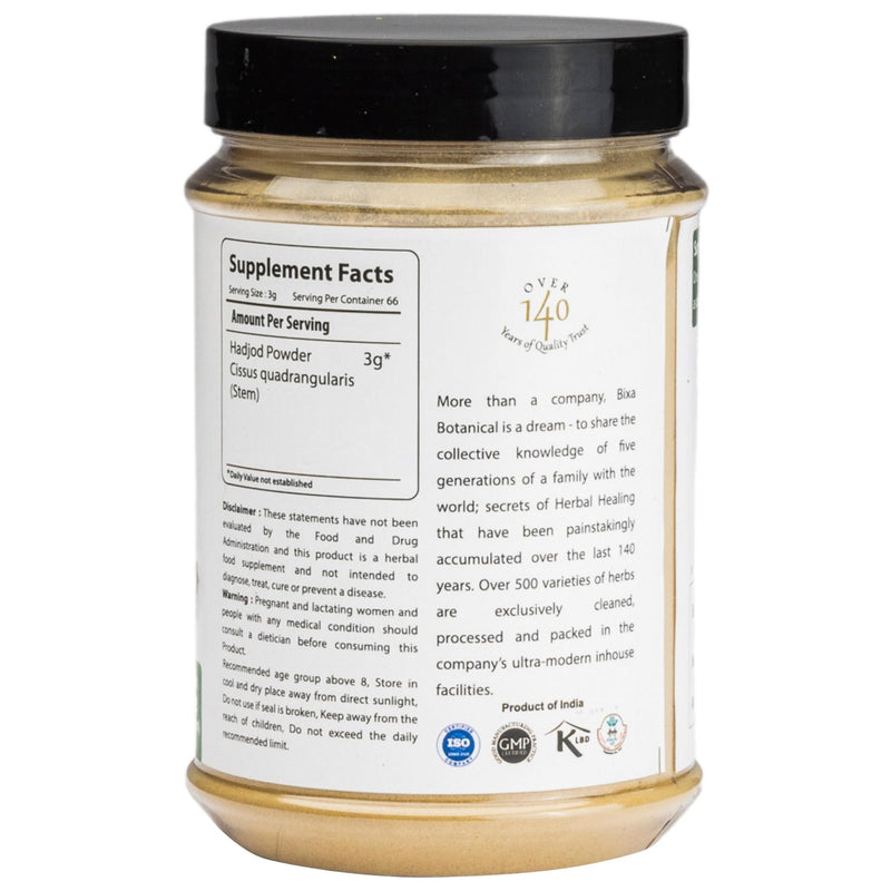 [Australia] - bixa BotanicalCissus Powder (Cissus Quadrangularis/Hadjod) | Ayurvedic Natural Herbal Supplement (7 Ounce (Pack of 1)) 